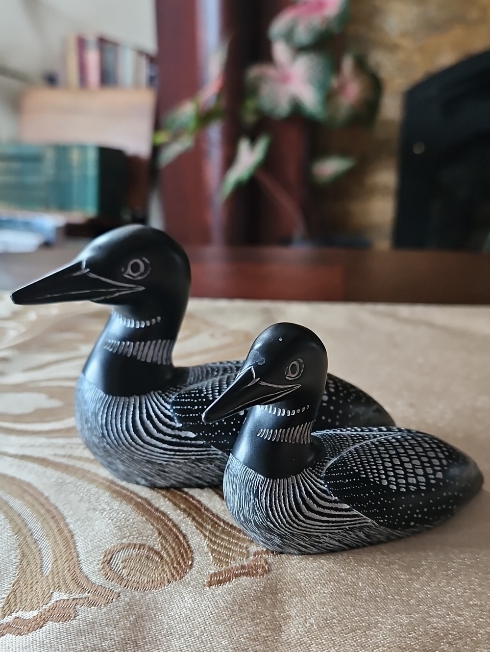 Vintage Boma Canada Resin Loon Figurine Pair Set of 2